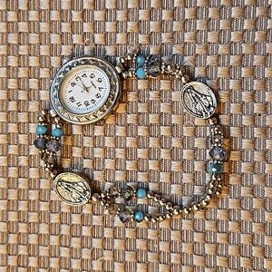 Quartz Watch Religious Metals Virgin Mary & Miraculous Metals Silver & Crystals